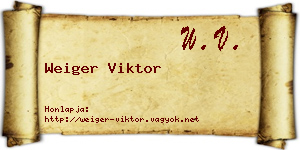 Weiger Viktor névjegykártya